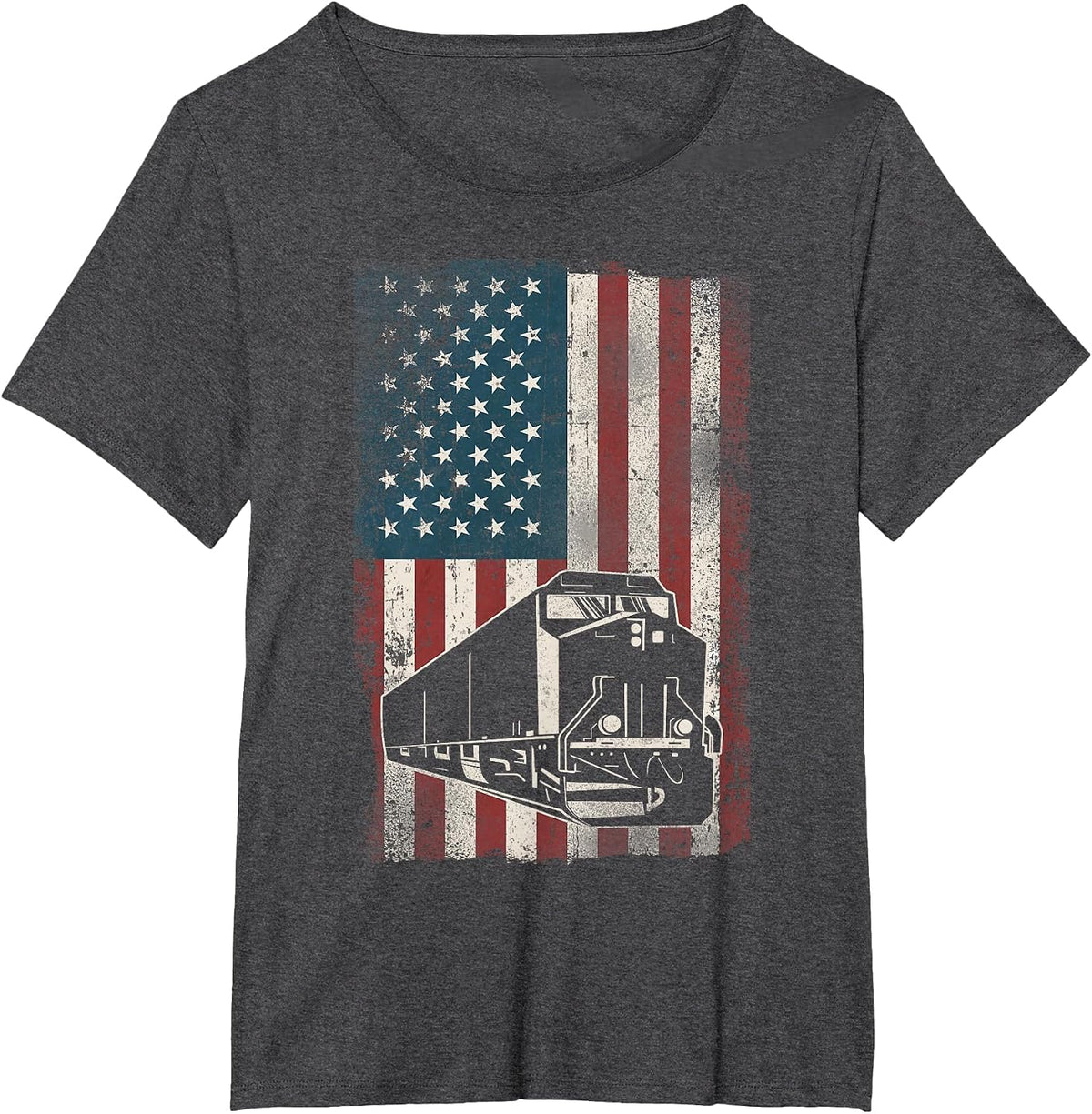 Freight Diesel Train Driver Trainspotting Locomotive T-Shirt - Dark Heather Grey
