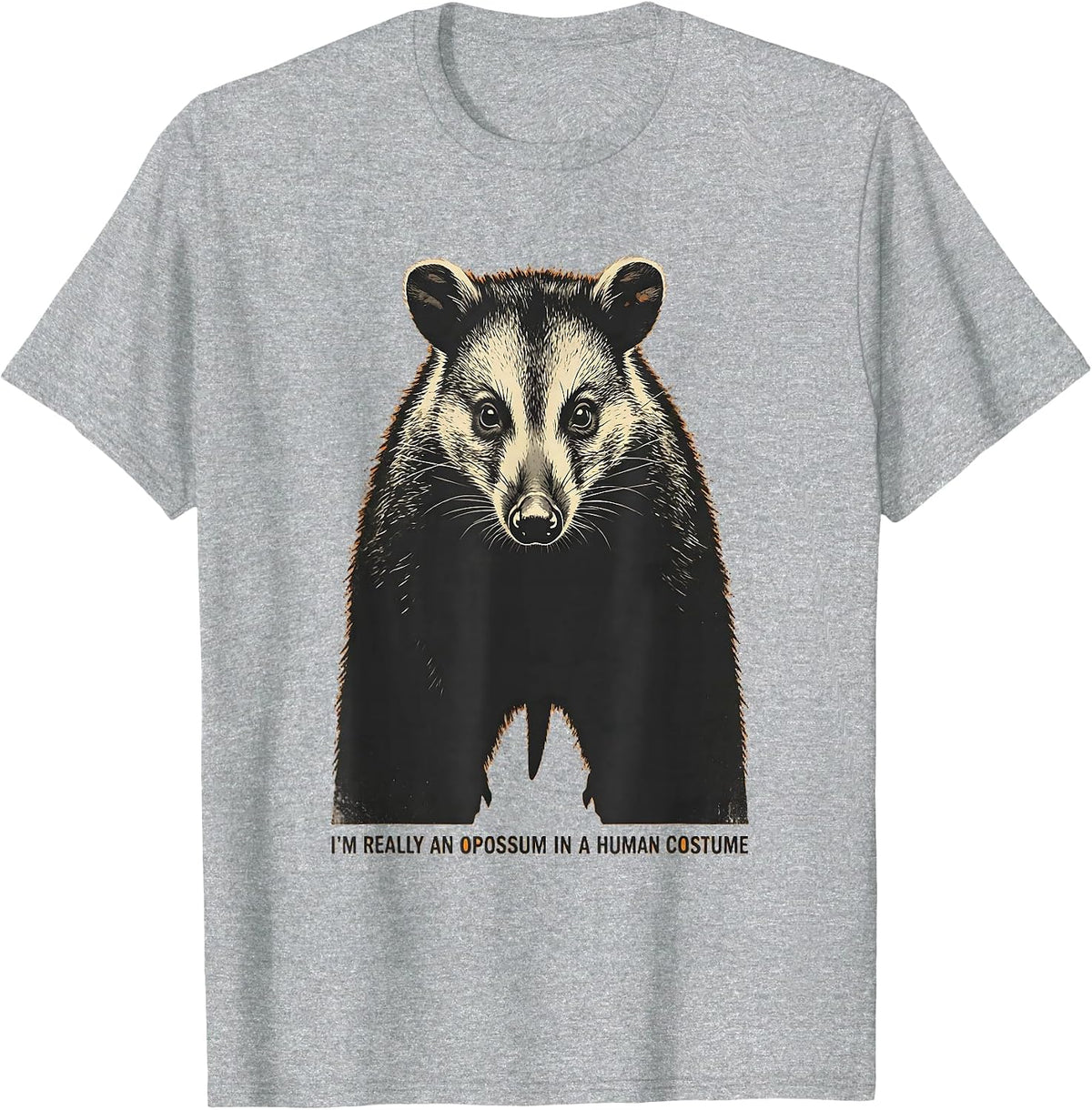 Men's I'm Really An Opossum In A Human Costume Funny T-Shirt - Heather Grey