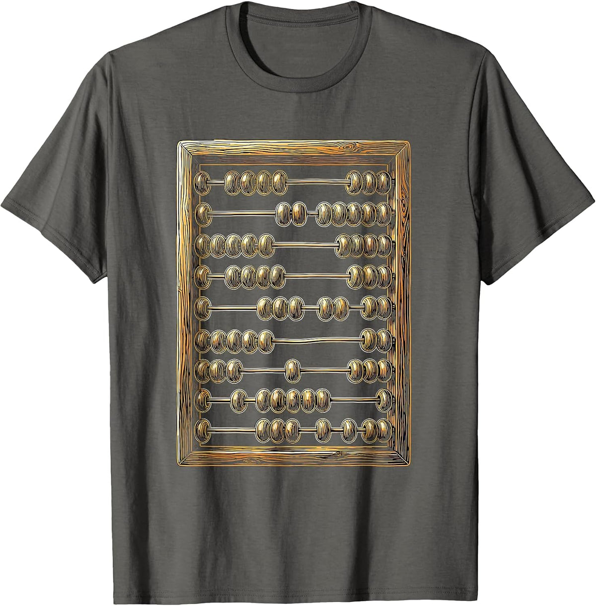 Men's Abacus Glowing Golden Beads Math Teacher Gift T-Shirt - Asphalt Grey