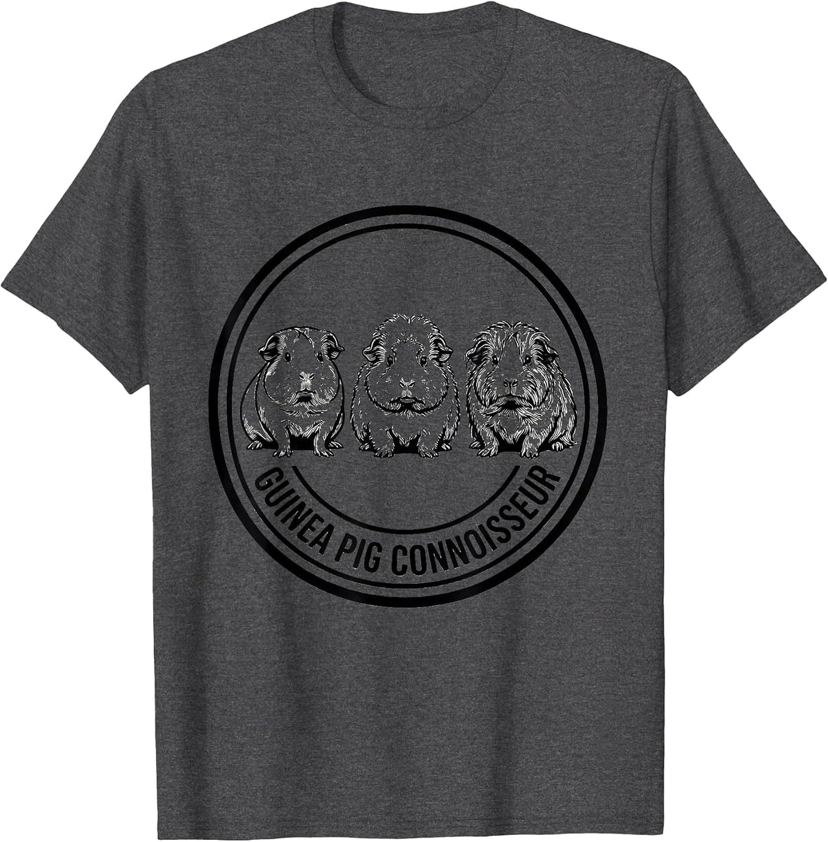Guinea Pig Connoisseur Funny Cavy Lover Pet Owner T-Shirt - Dark Heather Grey