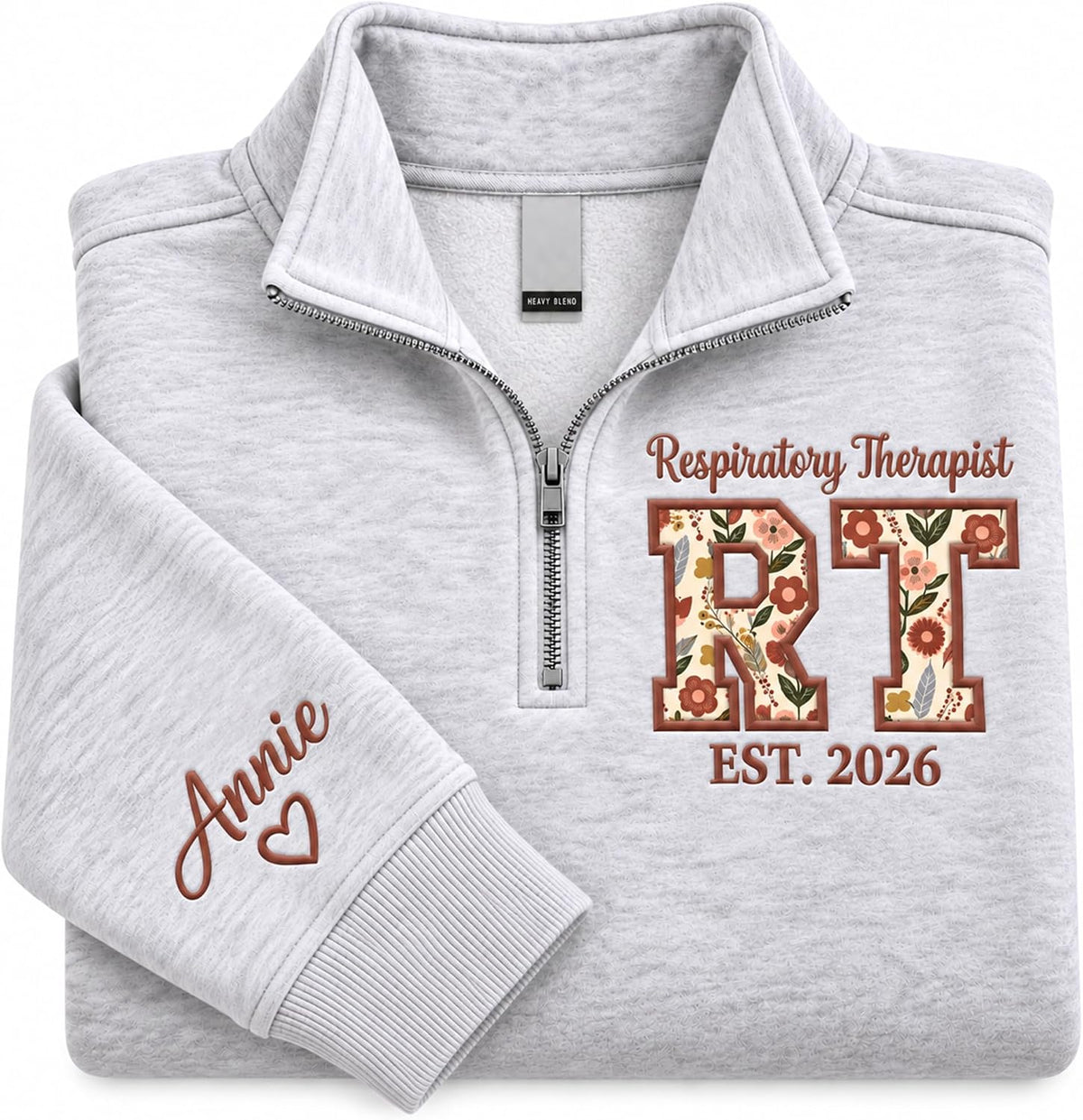 Custom Embroidered Profession Quarter Zip Sweatshirt, Personalized Workwear for Office, Clinic, Professional Gifts -