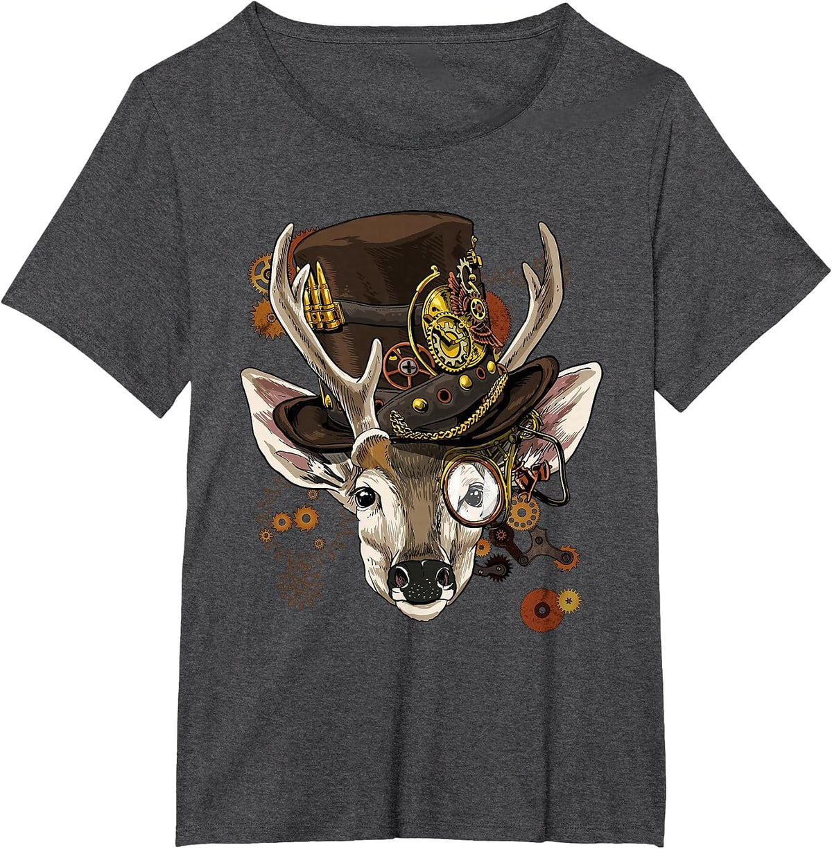 Steampunk Deer Steampunk Deer Animal Lovers T-Shirt - Dark Heather Grey