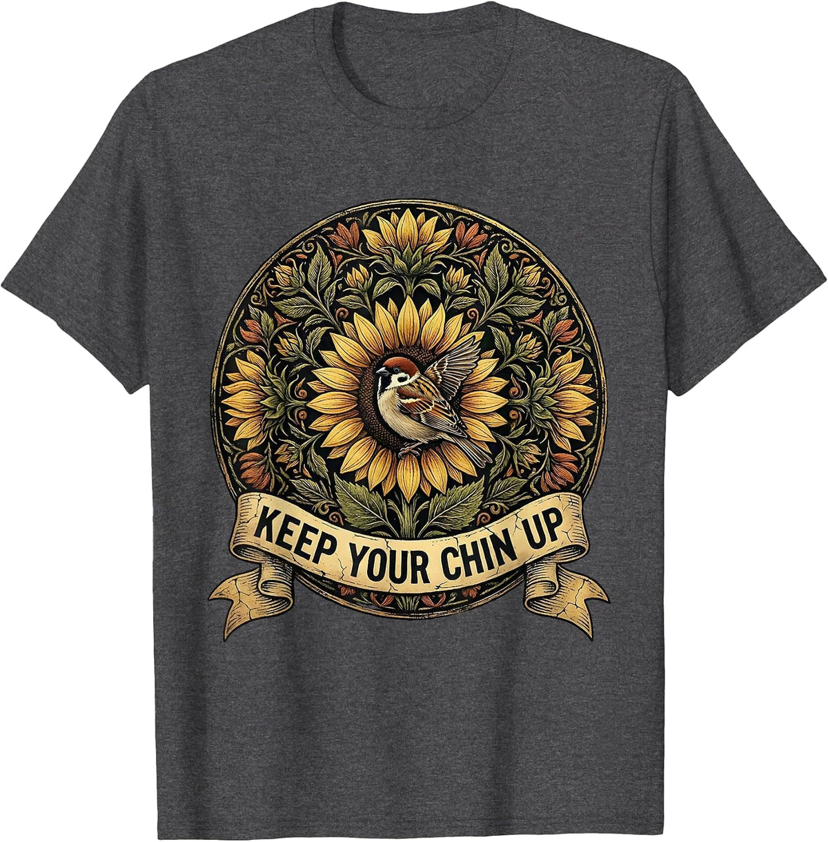 Men's Dear Person Behind Me Keep Your Chin Up T-Shirt - Dark Heather Grey