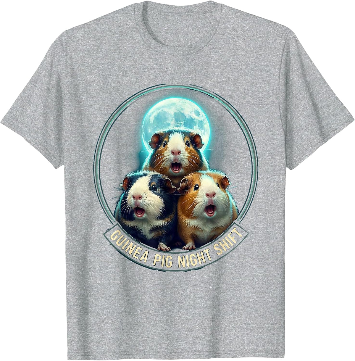 Men's Guinea Pig Night Shift Funny Pet Lover Meme Humor T-Shirt - Heather Grey