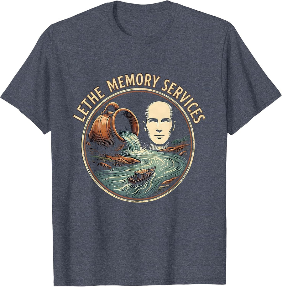 Lethe Memory Services Greek Mythology Gods Humor Classic T-Shirt - Heather Blue