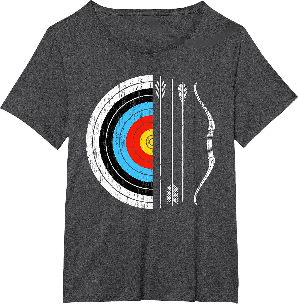 Vintage Archery with Bow Funny Classic Archers Bowman Outfit T-Shirt - Dark Heather Grey