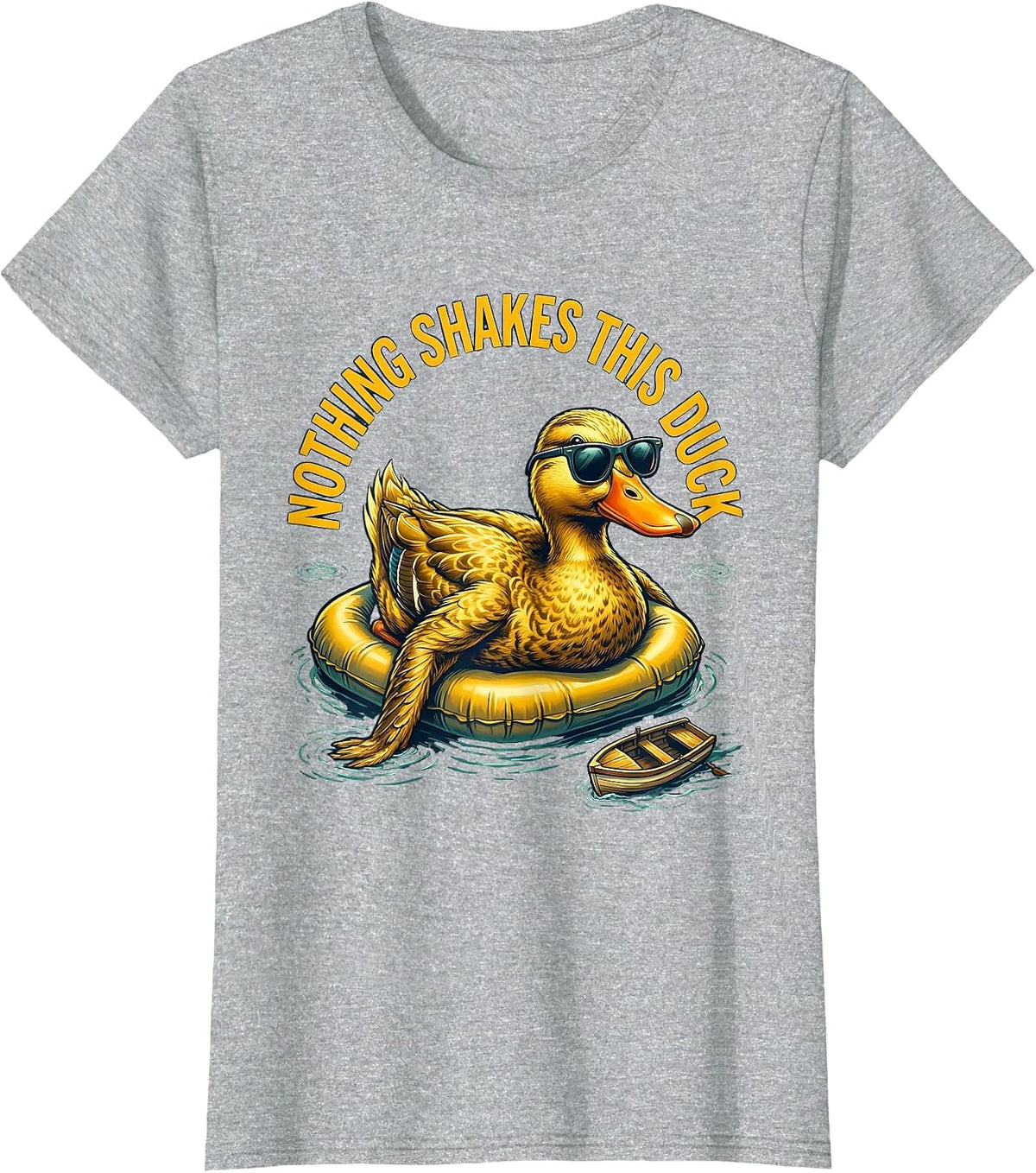 Nothing Shakes This Duck Funny Duck Sunglasses Novelty Gift T-Shirt - Heather Grey