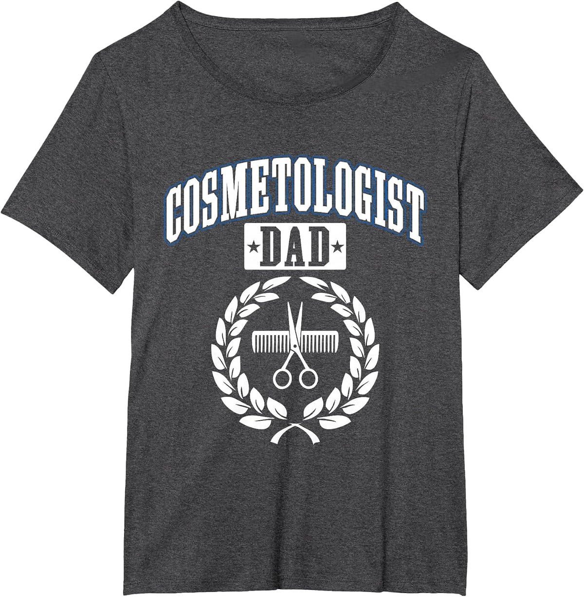 Cosmetologist Dad Cosmetology Barber Hairstylist Graphic T-Shirt - Dark Heather Grey