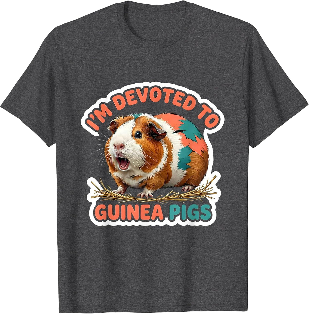 Men's I'm Devoted To Guinea Pigs Cute Guinea Pig Owner Pet Lover T-Shirt - Dark Heather Grey