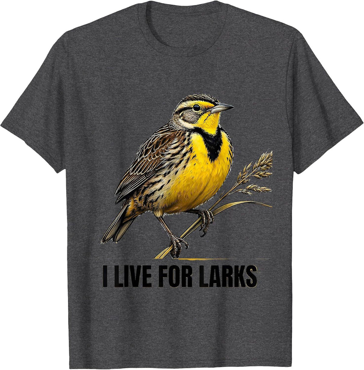 Men's I Live For Larks Funny Birdwatching Bird Lover Nature Humor T-Shirt - Dark Heather Grey