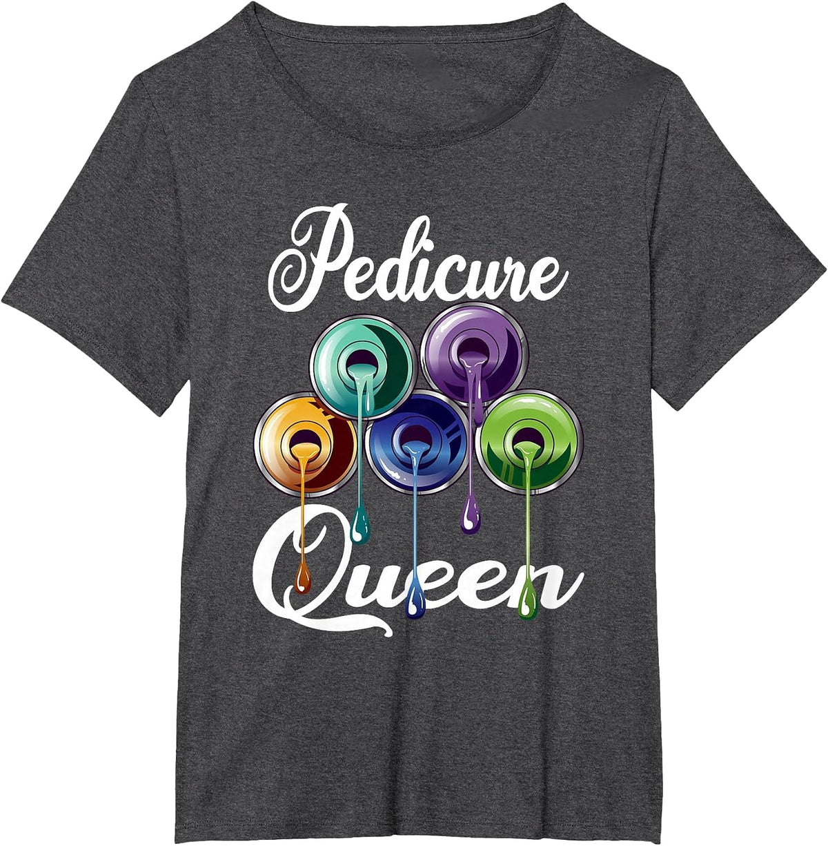 Pedicure Queen for a Pedicurist T-Shirt - Dark Heather Grey