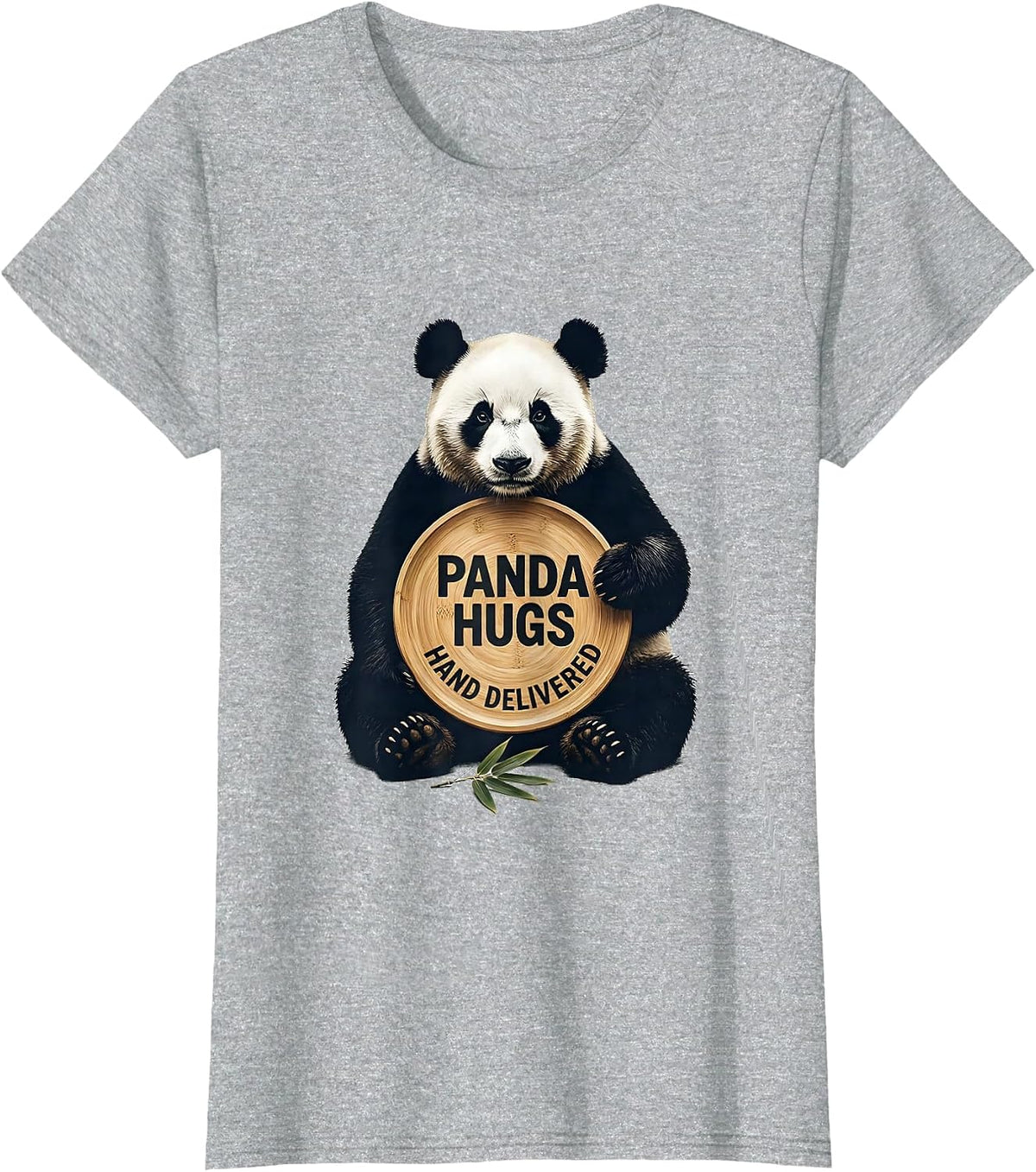 Panda Hugs Hand Delivered Cute Humor Panda Lover Gift T-Shirt - Heather Grey