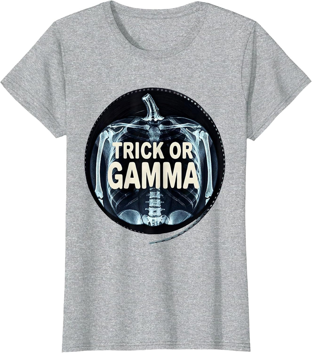 Trick Or Gamma Radiology Tech Halloween Workplace Humor T-Shirt - Heather Grey