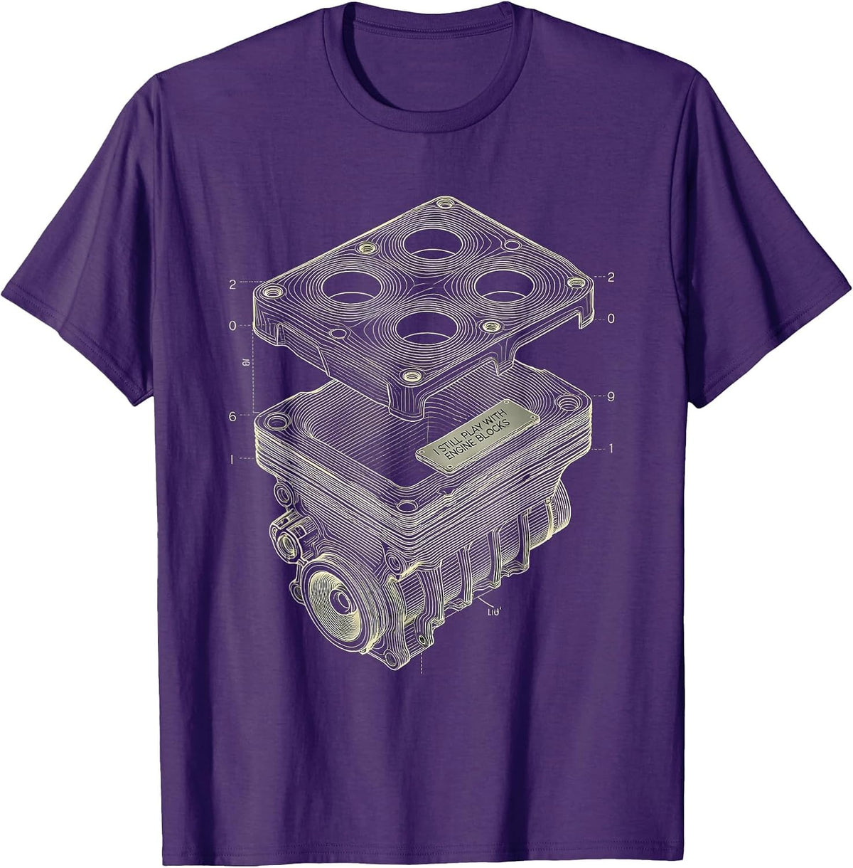 Men's I Still Play With Engine Blocks Funny Mechanic Garage Motor T-Shirt - Purple