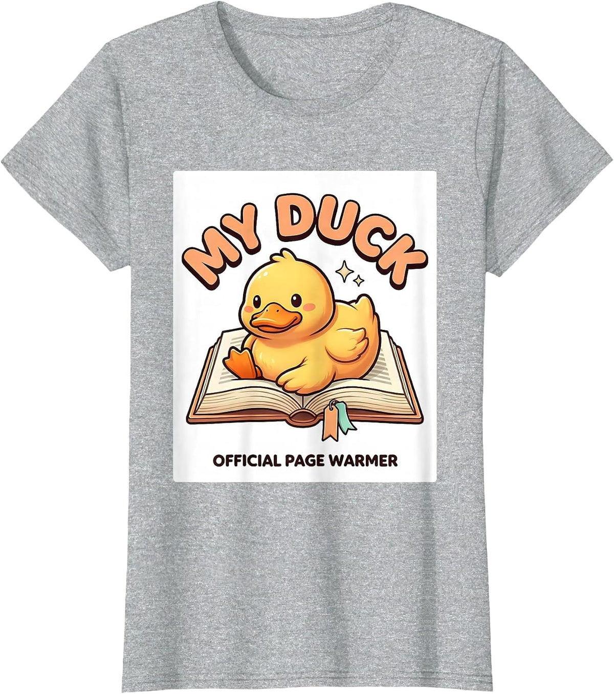 Women's My Duck Official Page Warmer Cute Kawaii Book Lover Gift T-Shirt - Heather Grey
