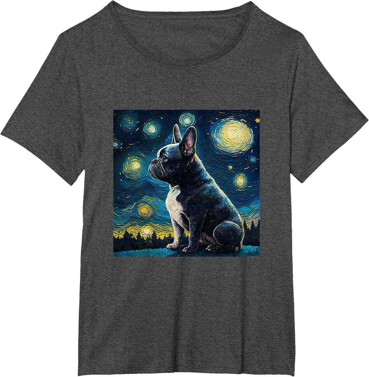 French Bulldog Van GOH Dog Puppy T-Shirt - Dark Heather Grey