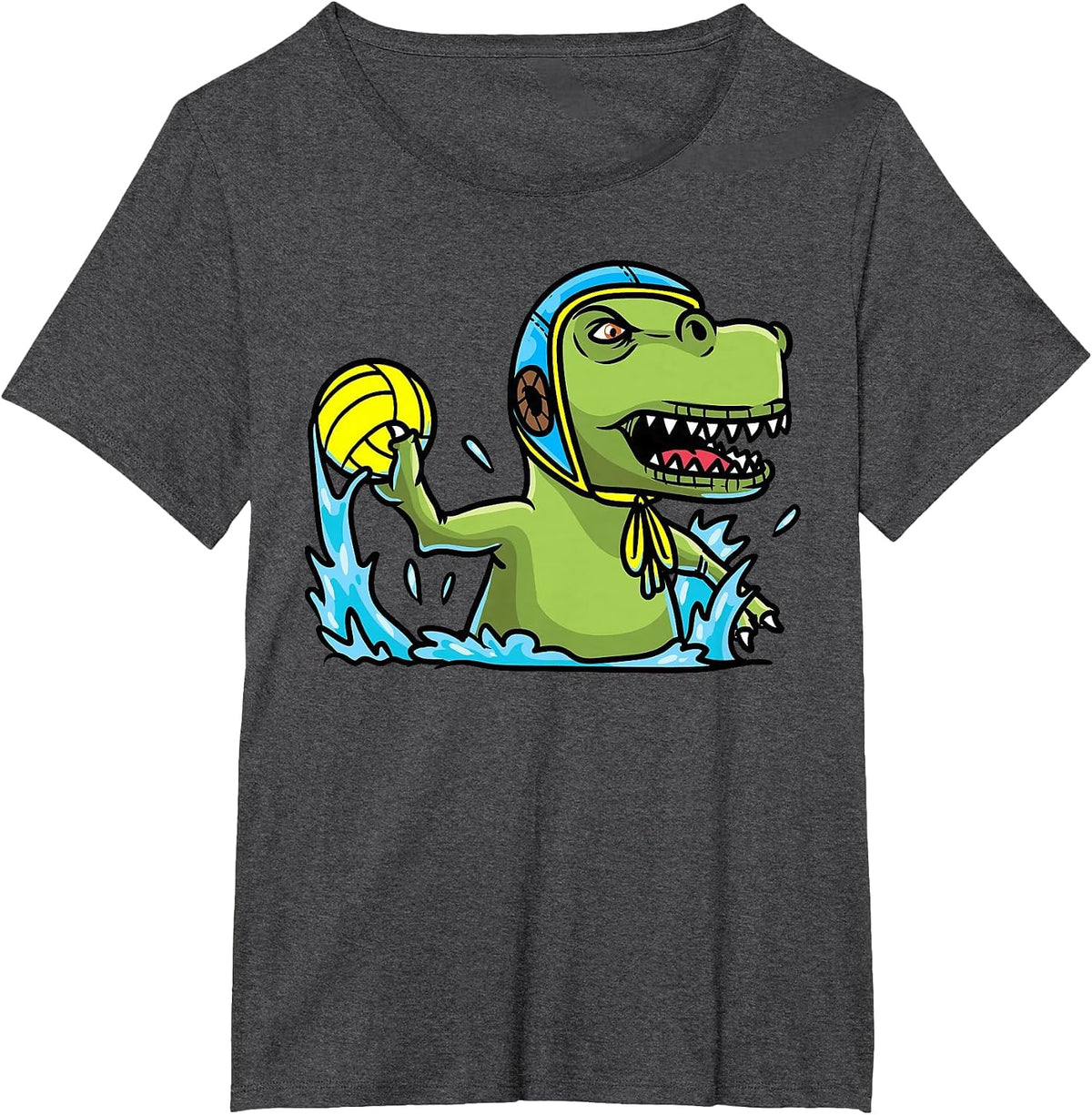Kids Water Polo Swimming Sports Polo T-Shirt - Dark Heather Grey
