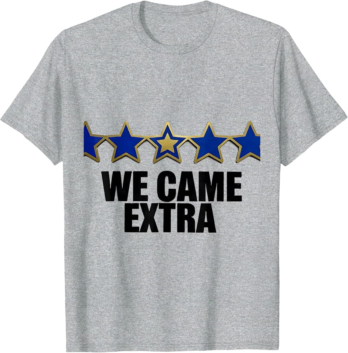 Men's We Came Extra Stencil-Cut Star Badge Down Syndrome Awareness T-Shirt - Heather Grey