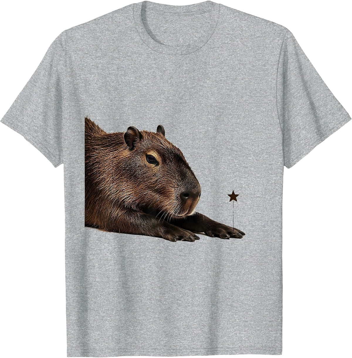 Men's Capybara Christmas Lights Funny Animal Lover Humor T-Shirt - Heather Grey