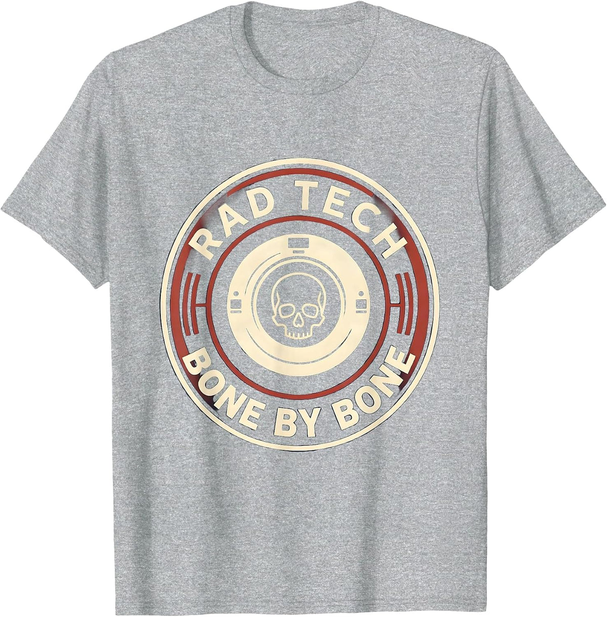 Men's RAD TECH BONE BY BONE Funny Radiology Tech Humor X-Ray CT T-Shirt - Heather Grey