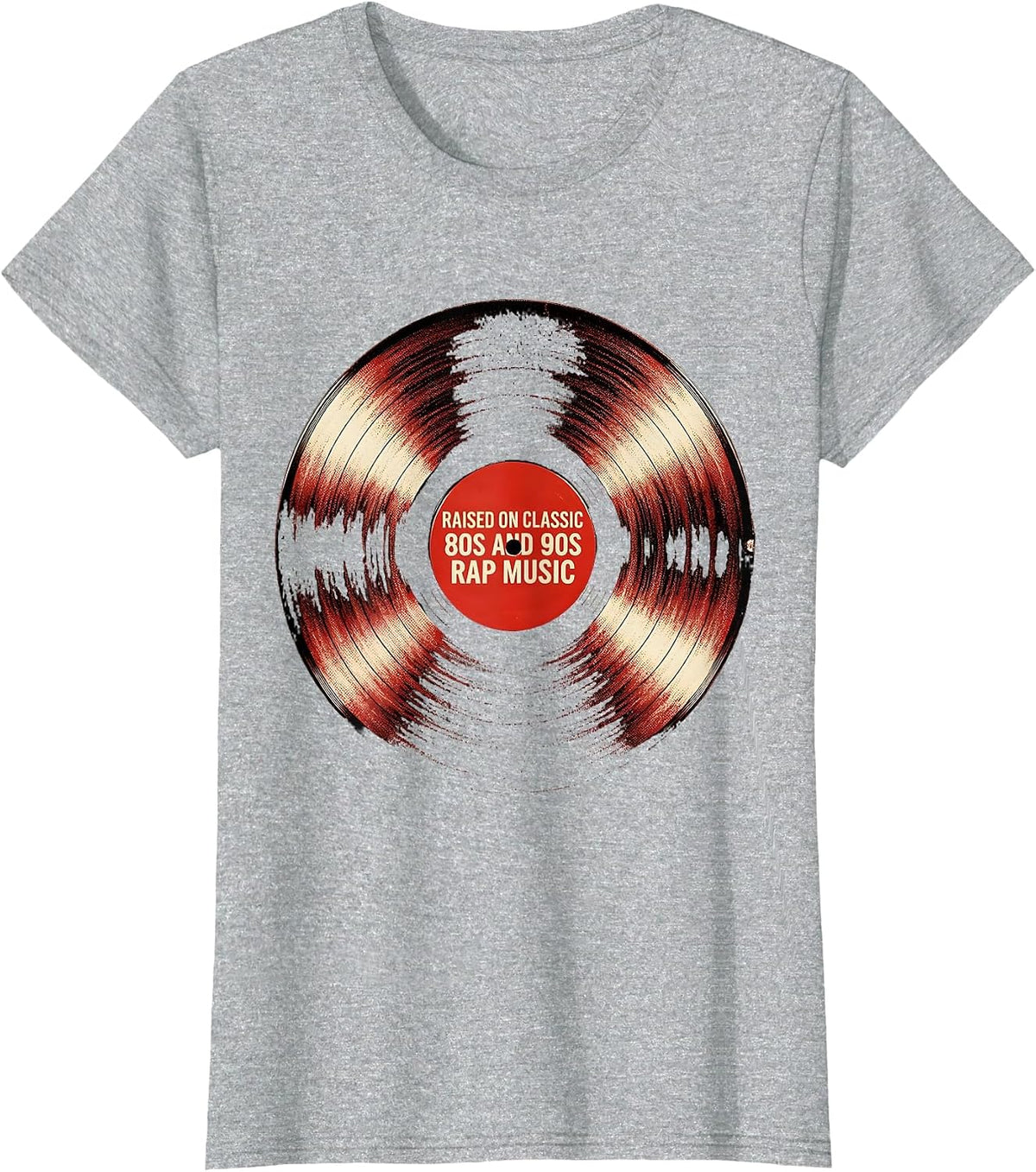 Raised On Classic 80s And 90s Rap Music Retro T-Shirt - Heather Grey
