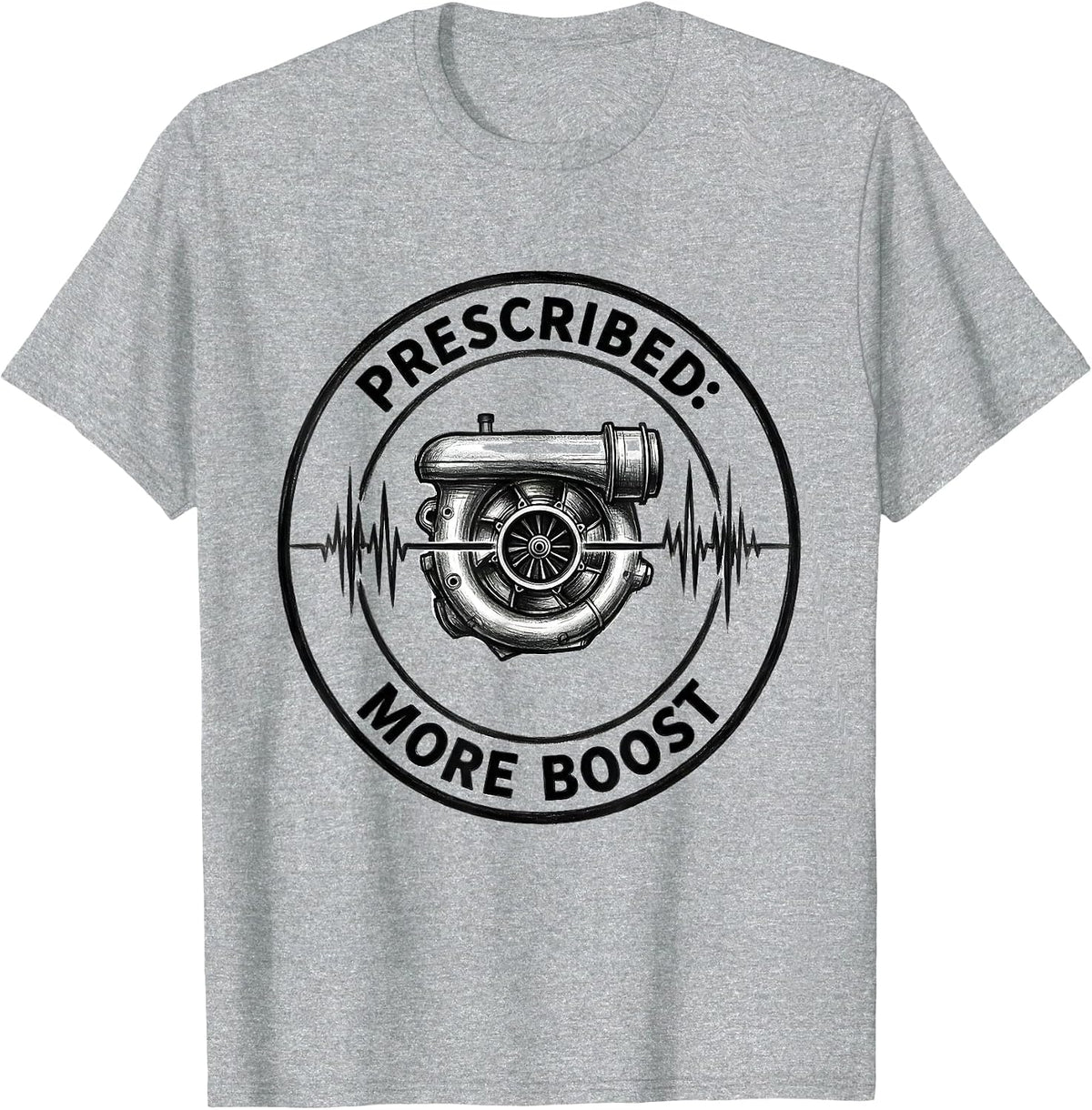 Men's More Boost Monochromatic Auto Enthusiast Humor Car Guy Gift T-Shirt - Heather Grey