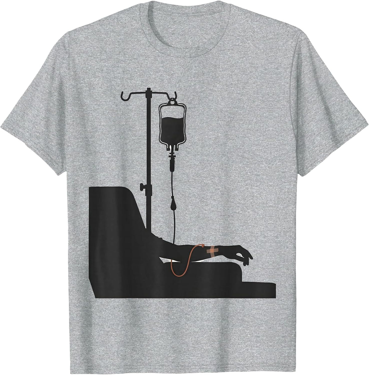 Men's Infusion Pole Minimalist Nurse Gift Comfort T-Shirt - Heather Grey