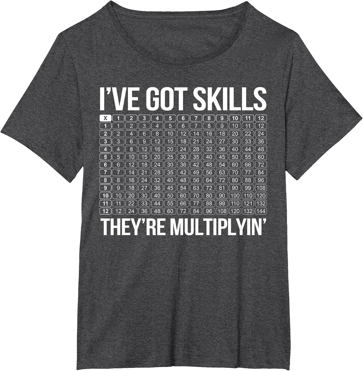 Math Teacher I've Got Skills They're Multiplying T-Shirt - Dark Heather Grey
