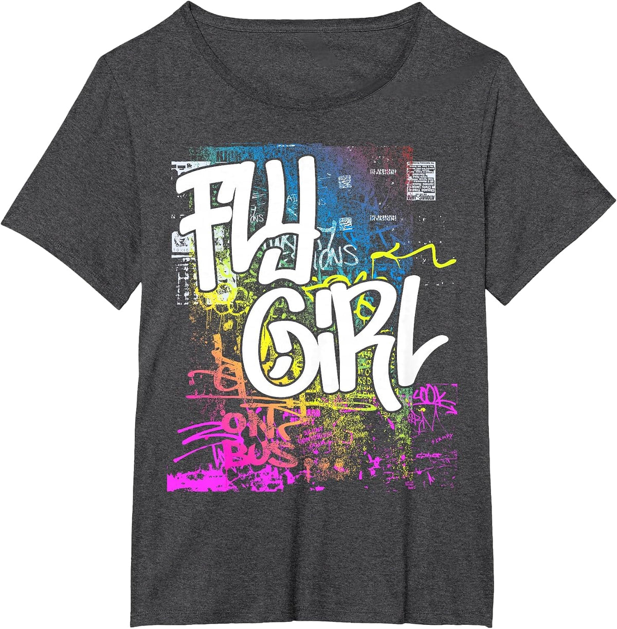 Fly Girl 80s 90s Rap B-Girl Old School Hip Hop Graffiti T-Shirt - Dark Heather Grey