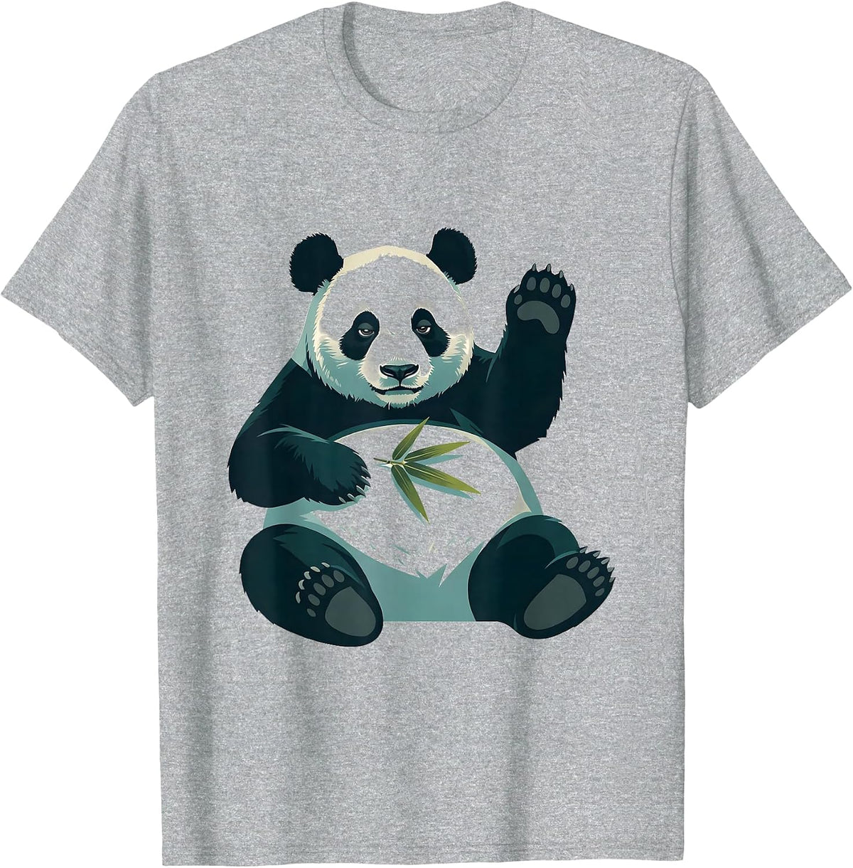 Men's Belly-Up Panda Lazy Wave Funny Animal Humor T-Shirt - Heather Grey