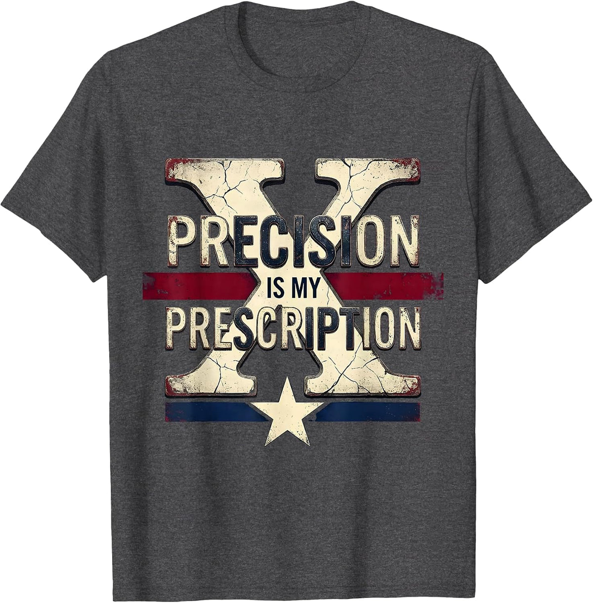 Men's Precision Is My Prescription Pharmacy Tech Design T-Shirt - Dark Heather Grey