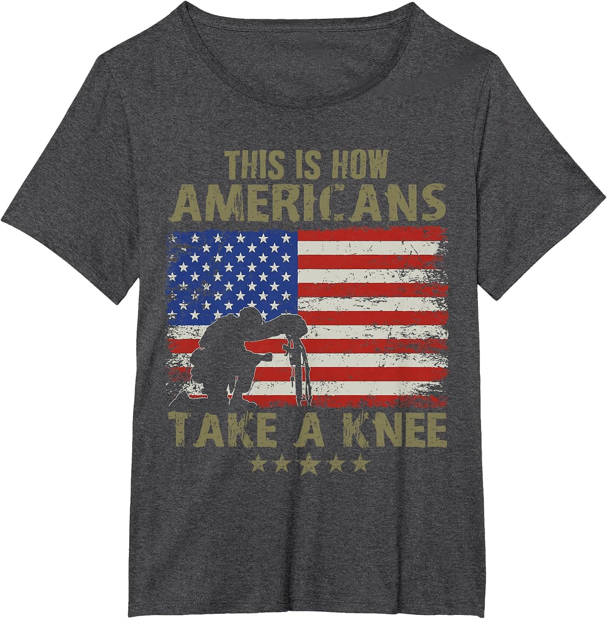 This is How Americans take a Knee T-Shirt - Dark Heather Grey