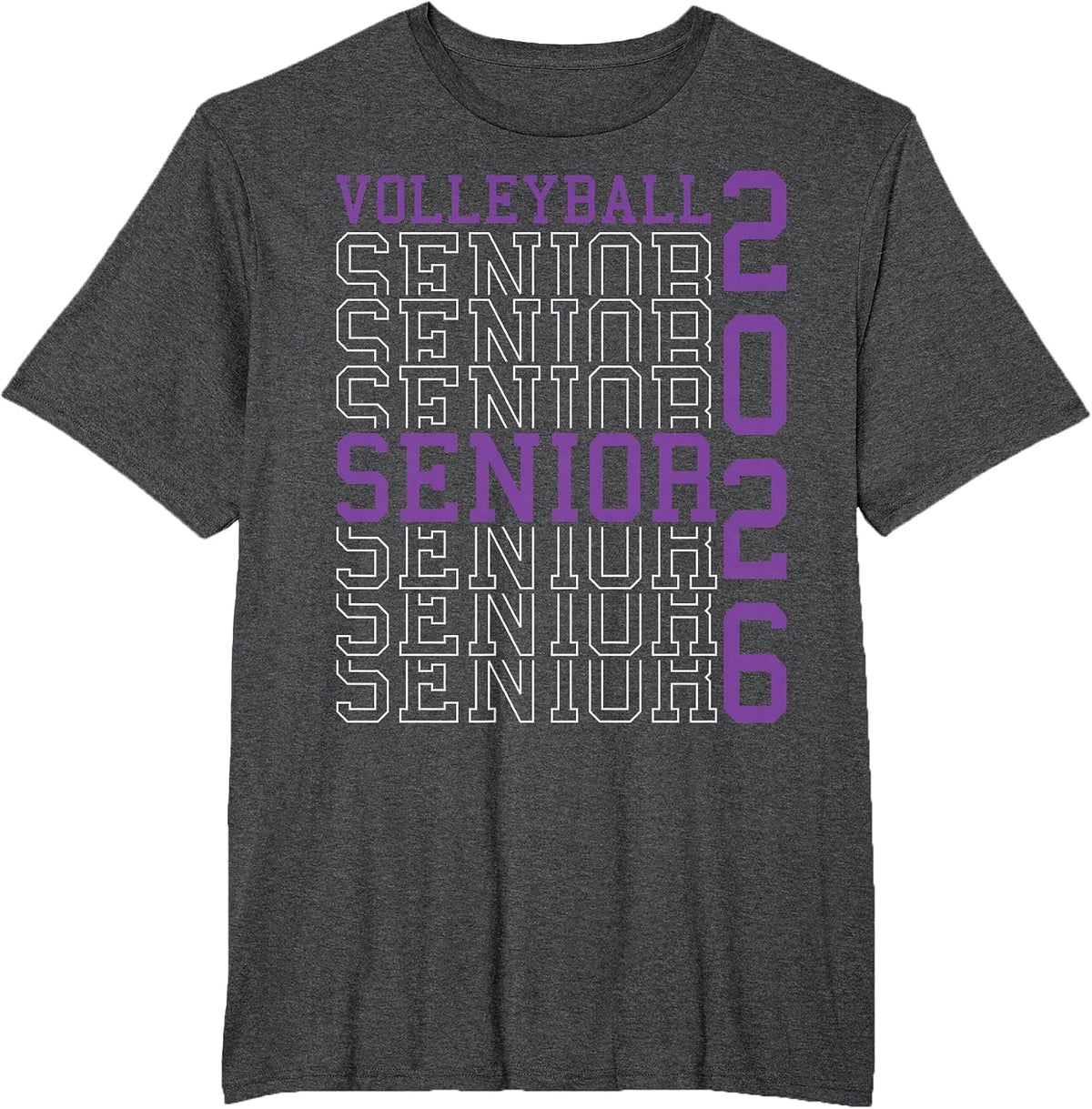 Volleyball Senior Night Volleyball Senior 2026 Graduation 54 T-Shirt - Dark Heather Grey