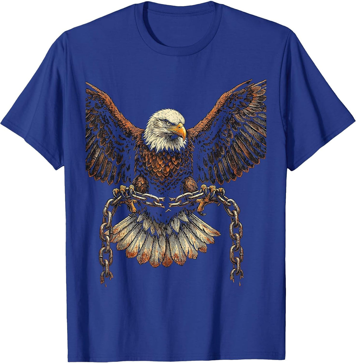 Men's Eagle and Broken Chain 1776 Freedom Graphic T-Shirt - Royal Blue