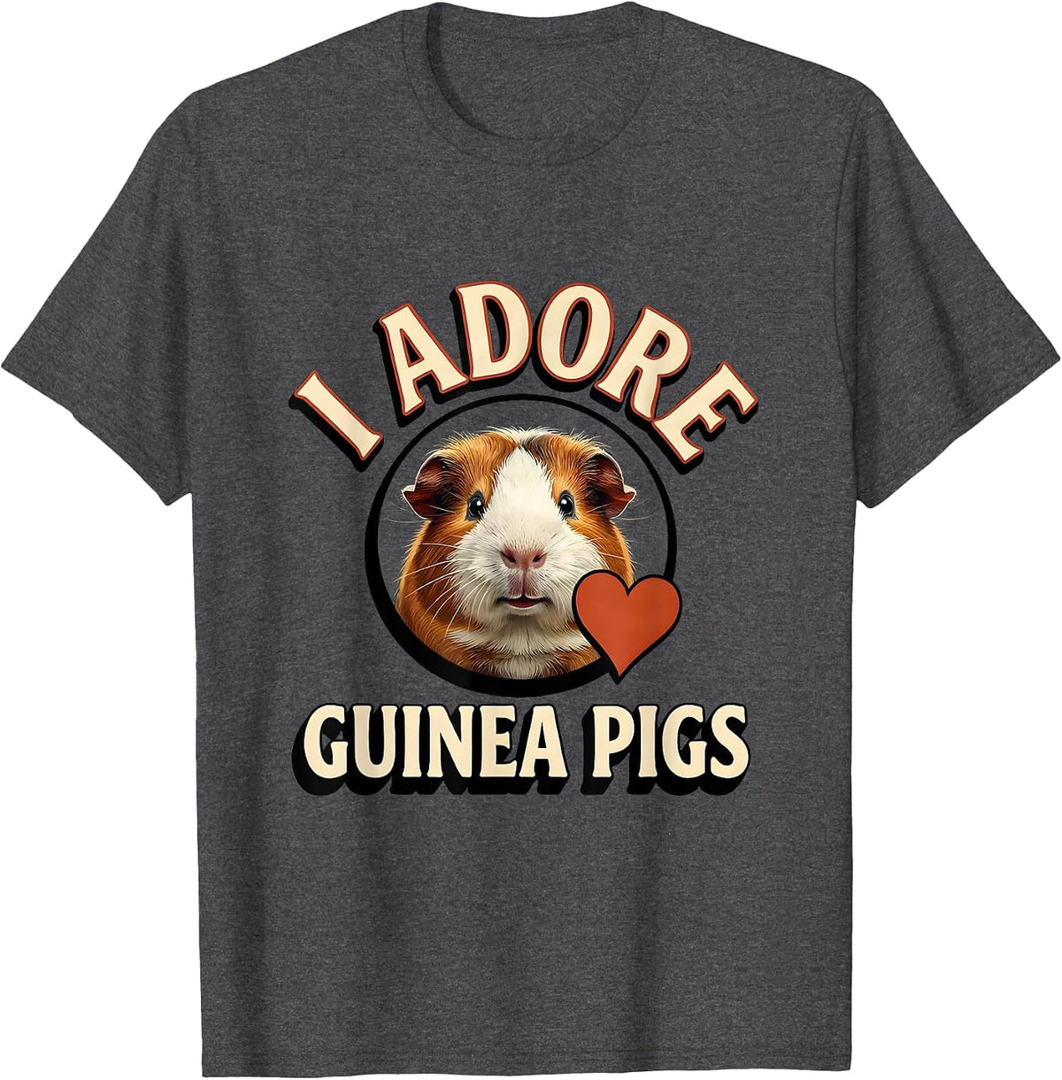 Men's I Adore Guinea Pigs Funny Farm Animal Lover Gift T-Shirt - Dark Heather Grey