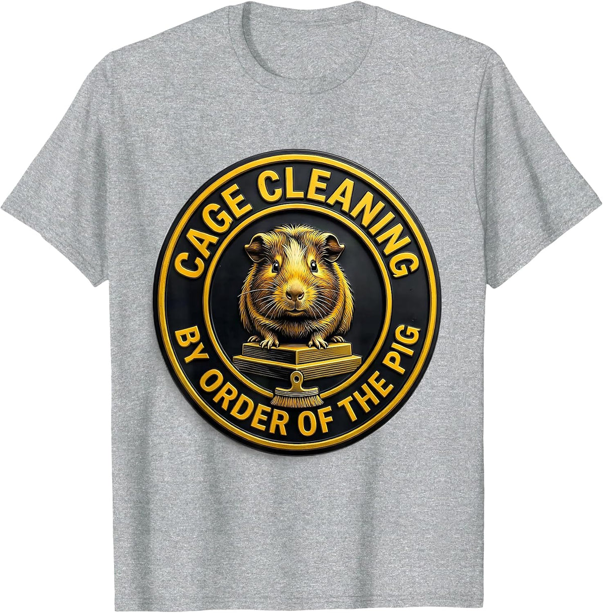 Men's Cage Cleaning By Order Of The Pig Cute Guinea Pig Lover T-Shirt - Heather Grey