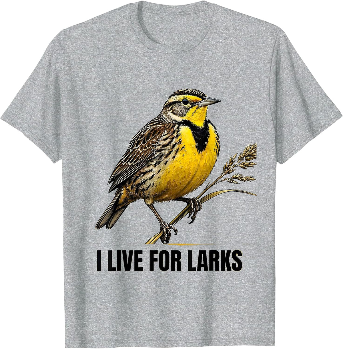 Men's I Live For Larks Funny Birdwatching Bird Lover Nature Humor T-Shirt - Heather Grey