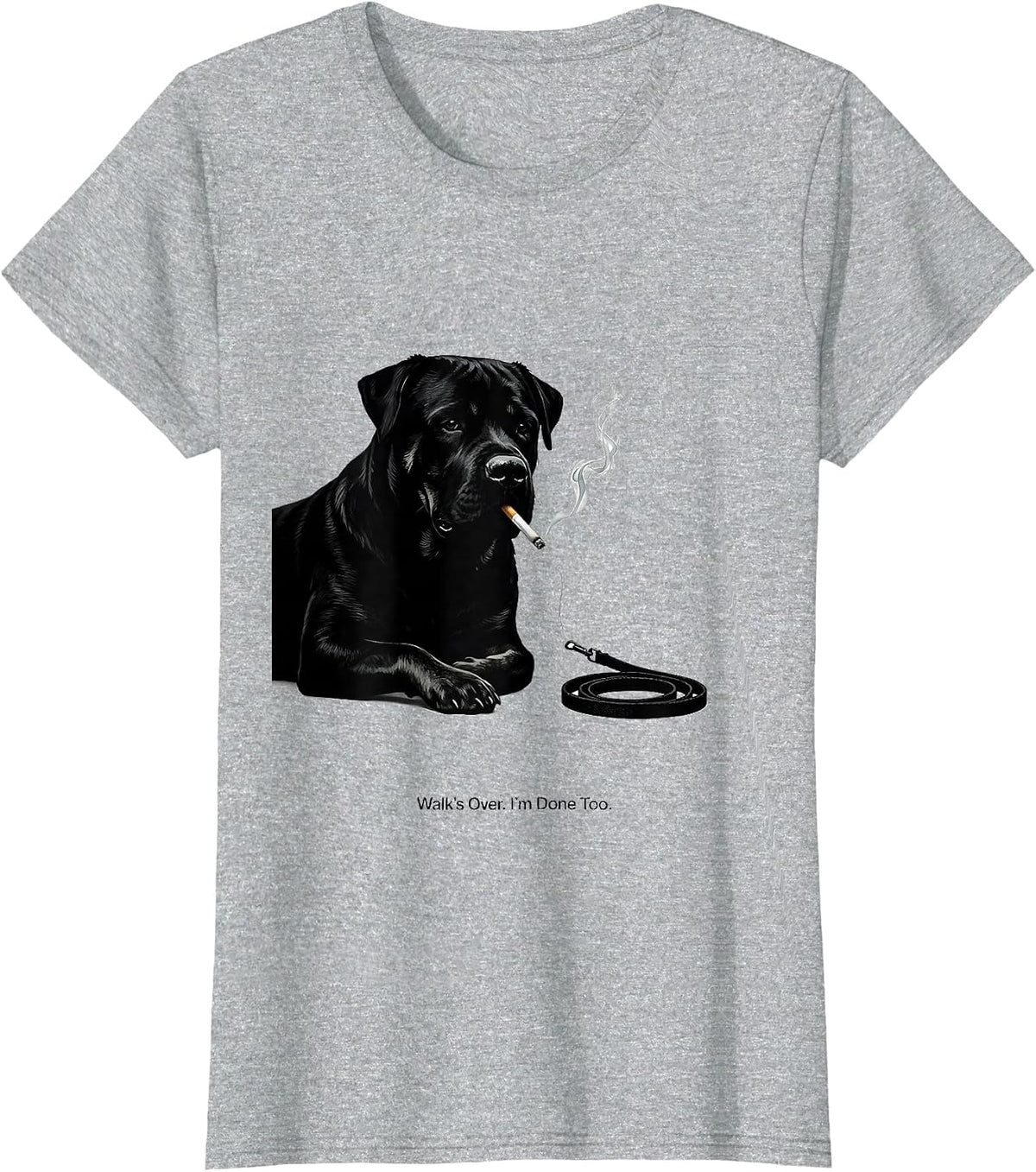 Walk's Over. I'm Done Too Funny Rottweiler Dog Meme Humor T-Shirt - Heather Grey