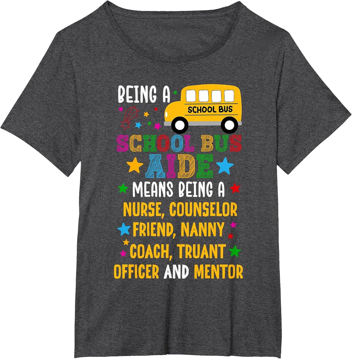 School Bus Aide Definition Bus Aide T-Shirt - Dark Heather Grey