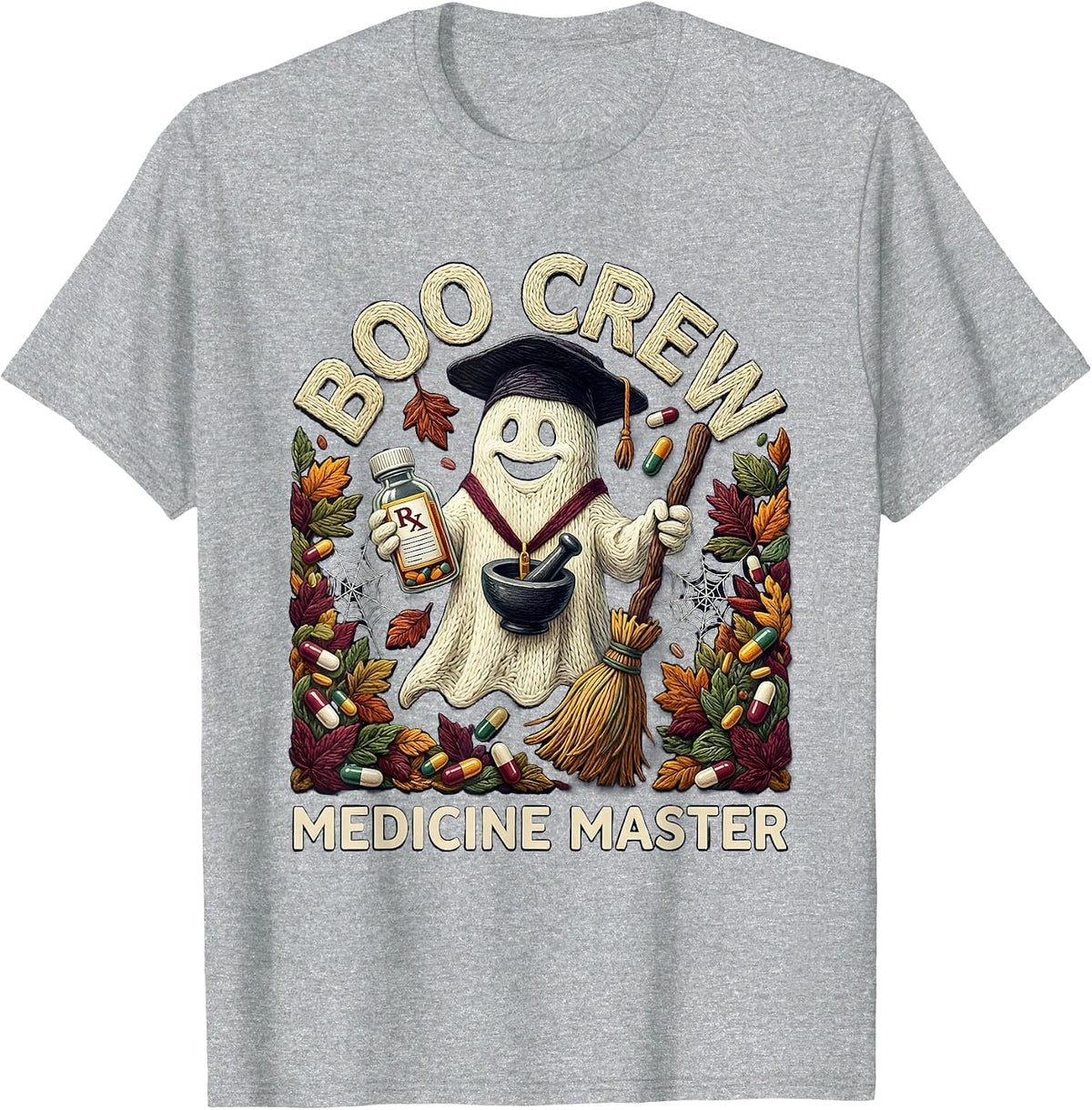 Men's Boo Crew Medicine Master Halloween Design T-Shirt - Heather Grey