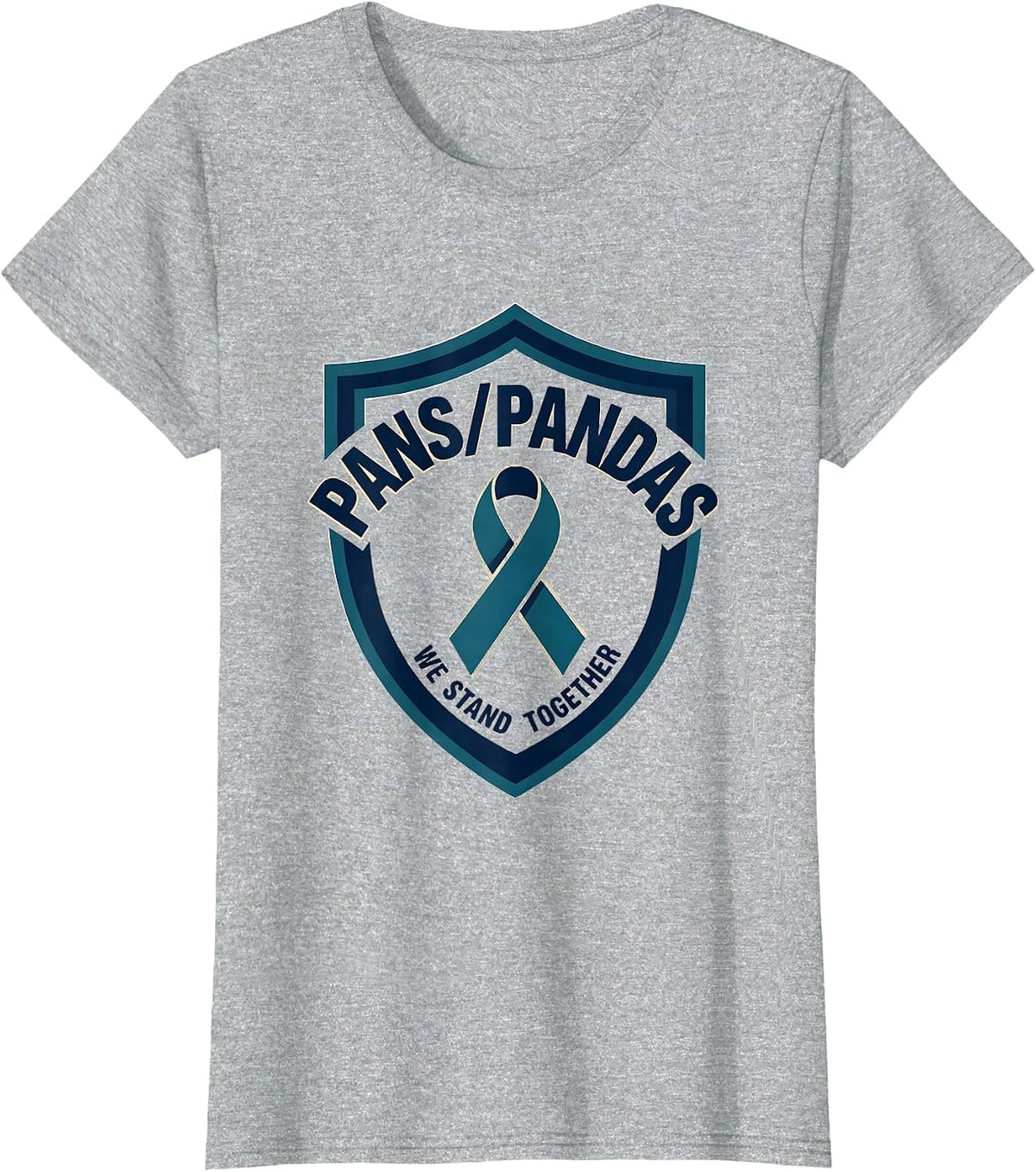 PANS/PANDAS We Stand Together Autoimmune Awareness Family T-Shirt - Heather Grey