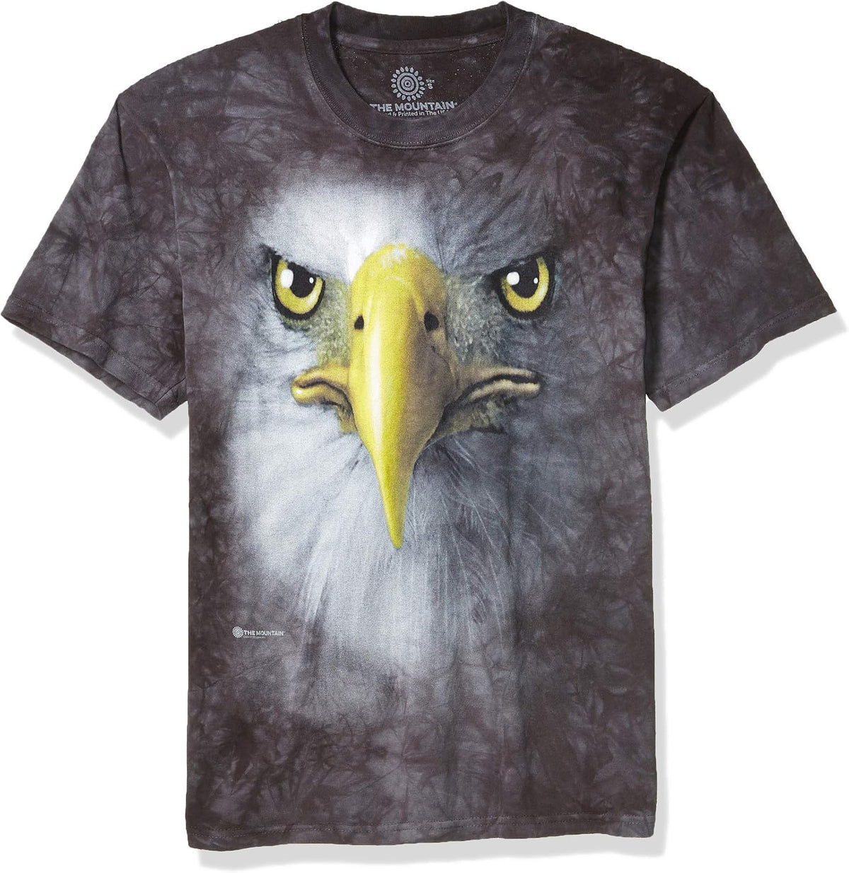 The Mountain Big Face Bald Eagle T-Shirt - Short Sleeve, Adult, Unisex - Black
