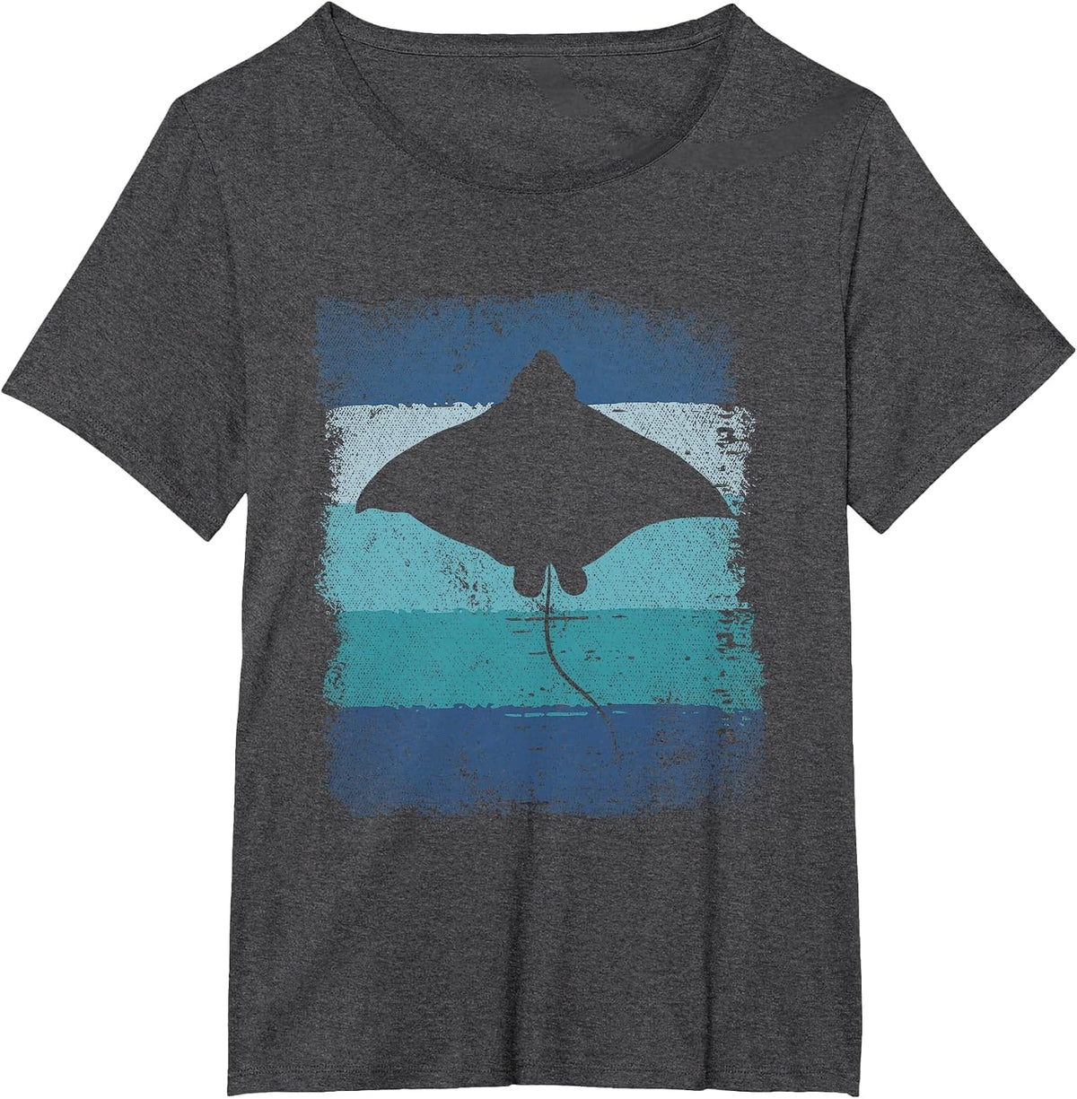 Ocean Animal Lover Sea Animal Aquarium Retro Rays T-Shirt - Dark Heather Grey