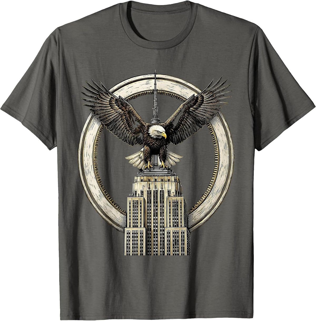 Men's I Survived My Trip to NYC Eagle Design T-Shirt - Asphalt Grey