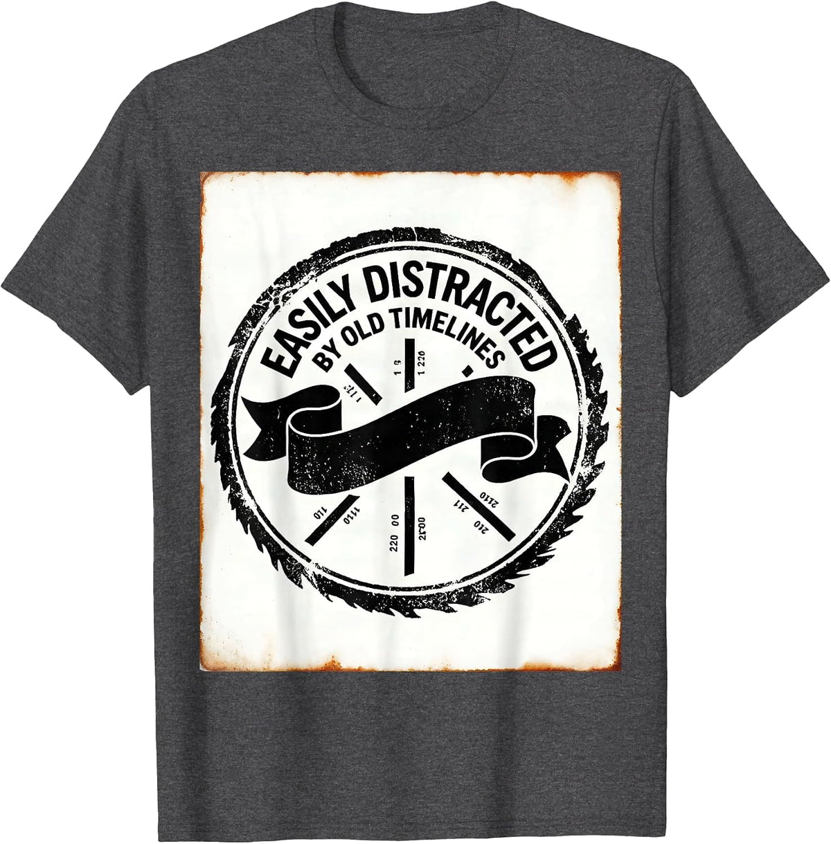 Easily Distracted By Old Timelines Funny History Teacher T-Shirt - Dark Heather Grey