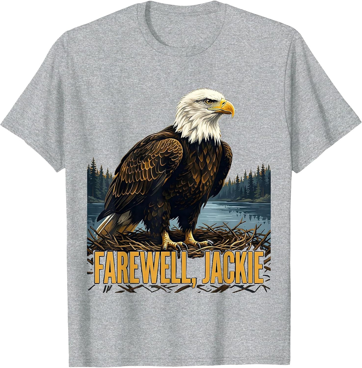 Men's Farewell, Jackie Vintage Eagle Memorial Big Bear Lake T-Shirt - Heather Grey
