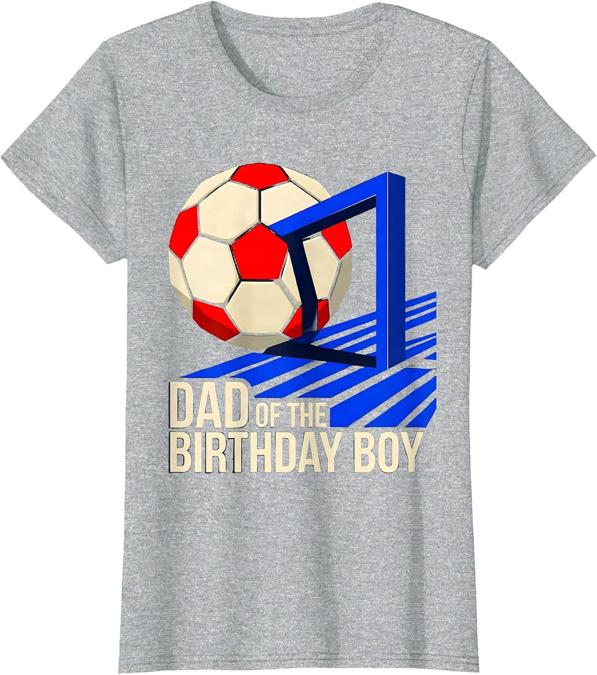 Dad Of The Birthday Boy Geometric Family Matching Party T-Shirt - Heather Grey
