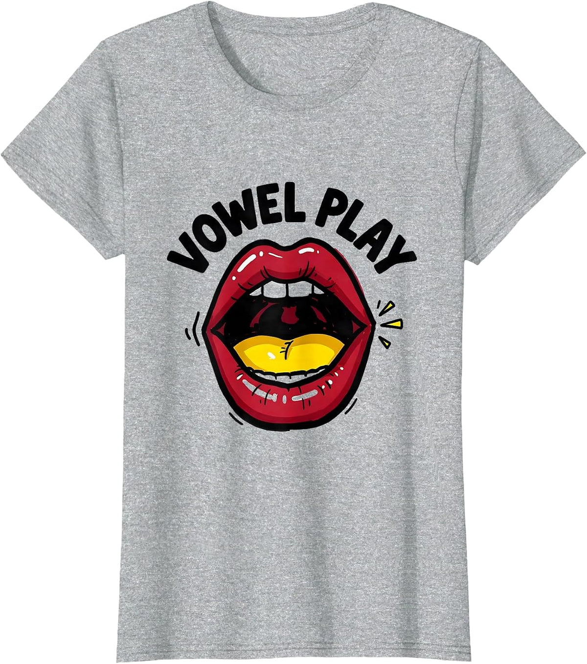 Women's Vowel Play Cute Speech Language Pathologist SLP Professional T-Shirt - Heather Grey
