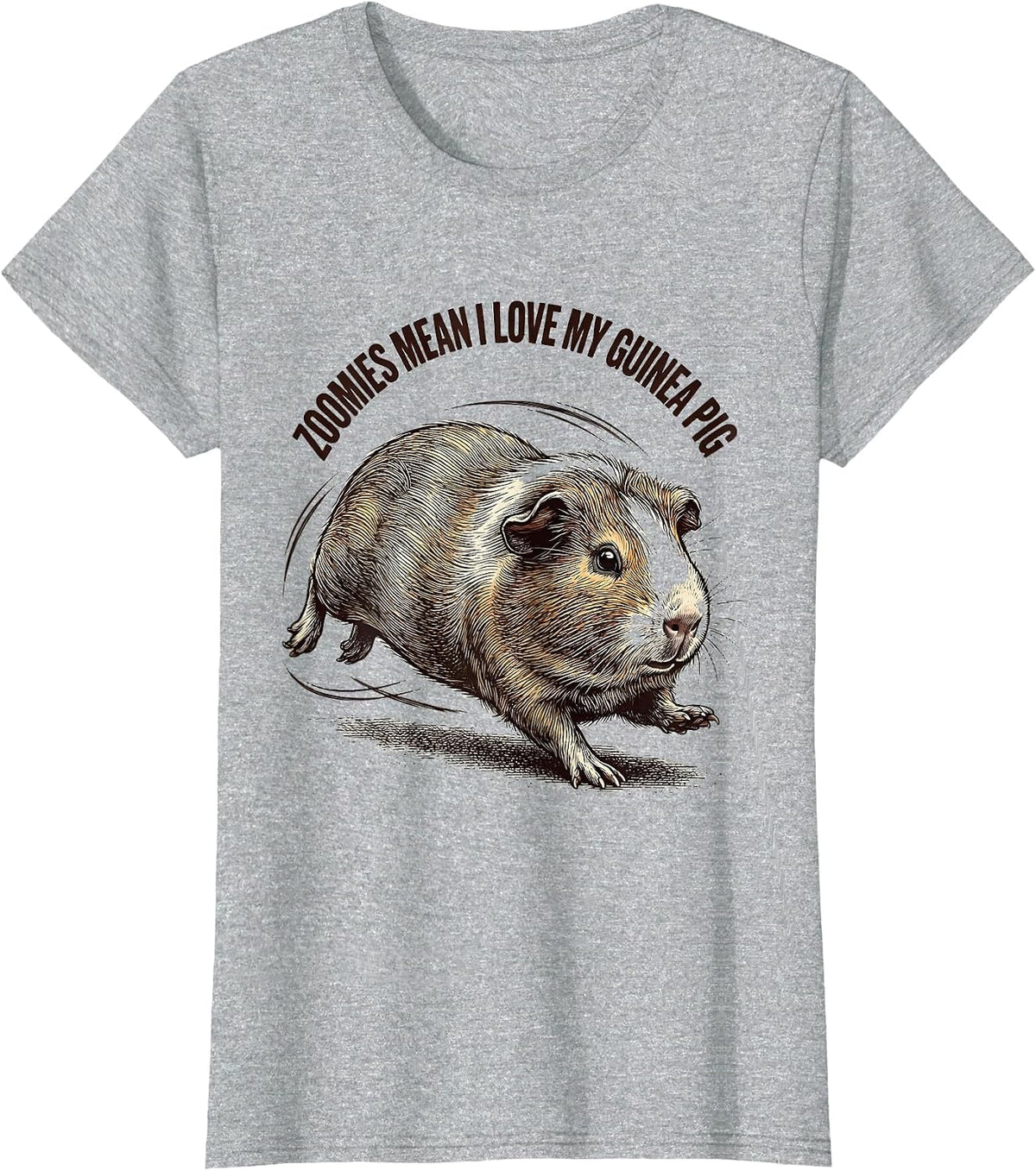 Zoomies Mean I Love My Guinea Pig Funny Cavy Lover Pet Owner T-Shirt - Heather Grey