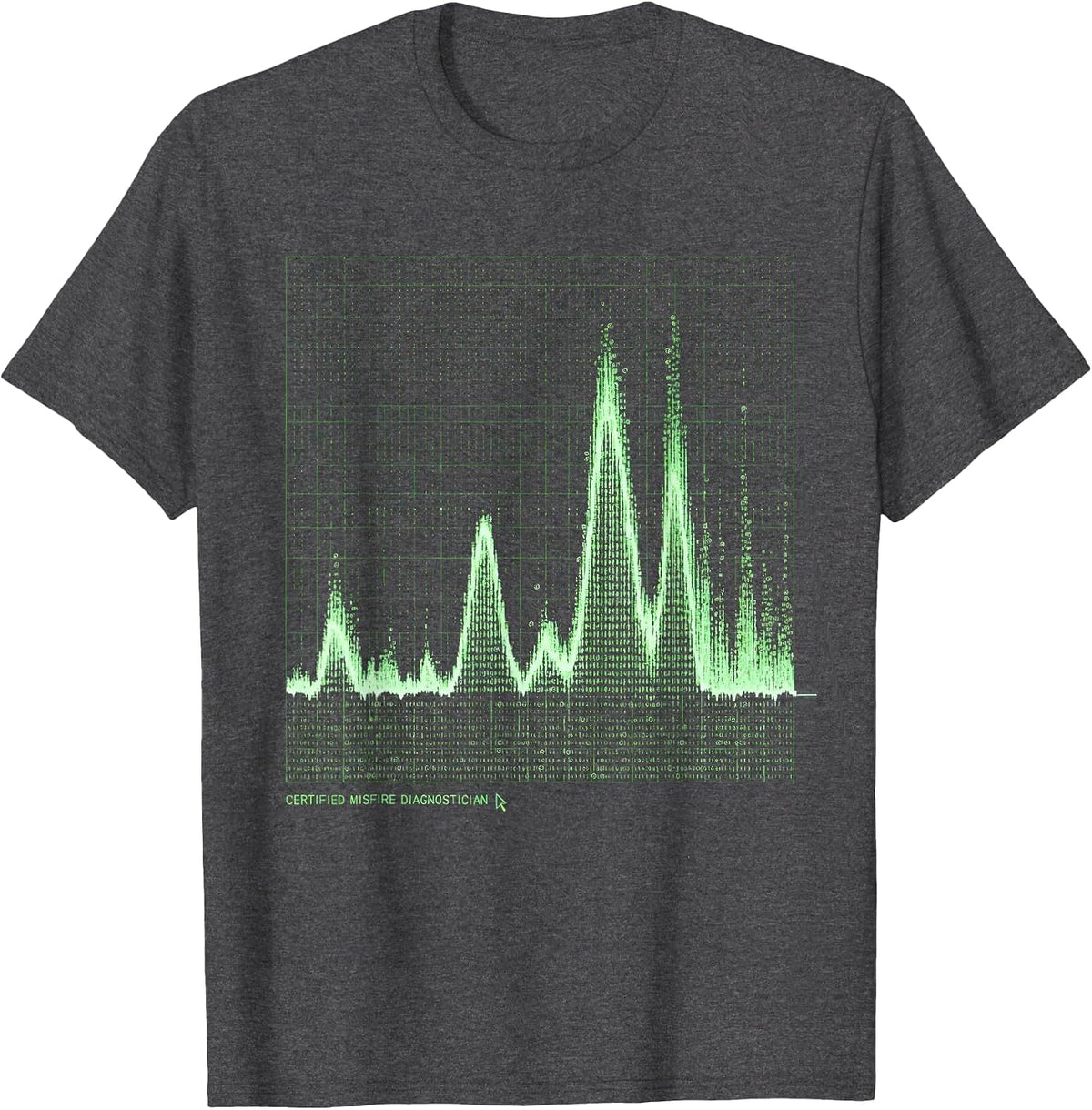 Certified Misfire Diagnostician Funny Mechanic Auto Repair T-Shirt - Dark Heather Grey